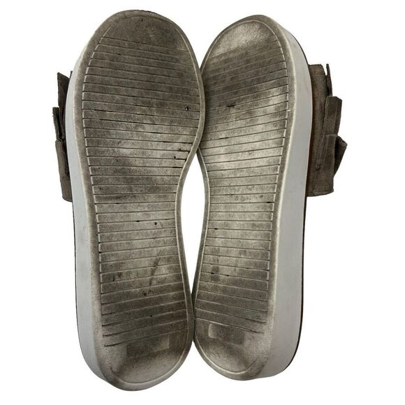 Seychelles Axis Taupe Suede Ruffle Slides Sandals Size 7.5 - Picture 9 of 9